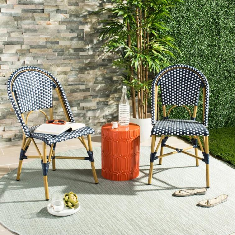 Casidy Polyethylene (PE) Wicker Wicker Outdoor Dining Side Chair