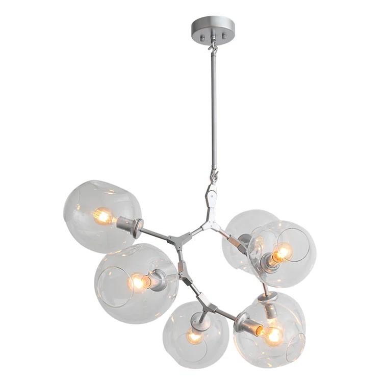 Fairfax 30" Chrome Frame with Hand-Blown Glass Globes Chandelier
