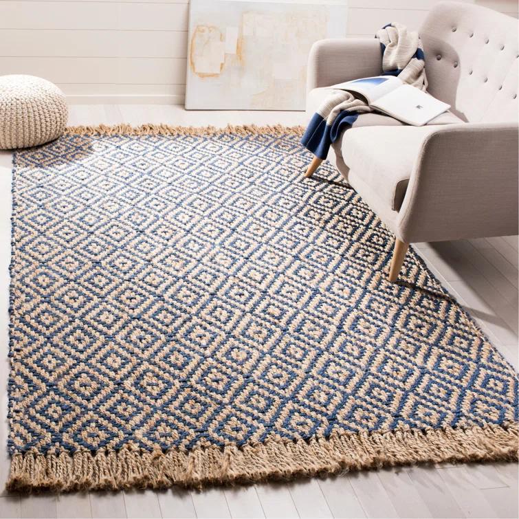 Derr Natural Fiber Hand Woven Jute Geometric Rug