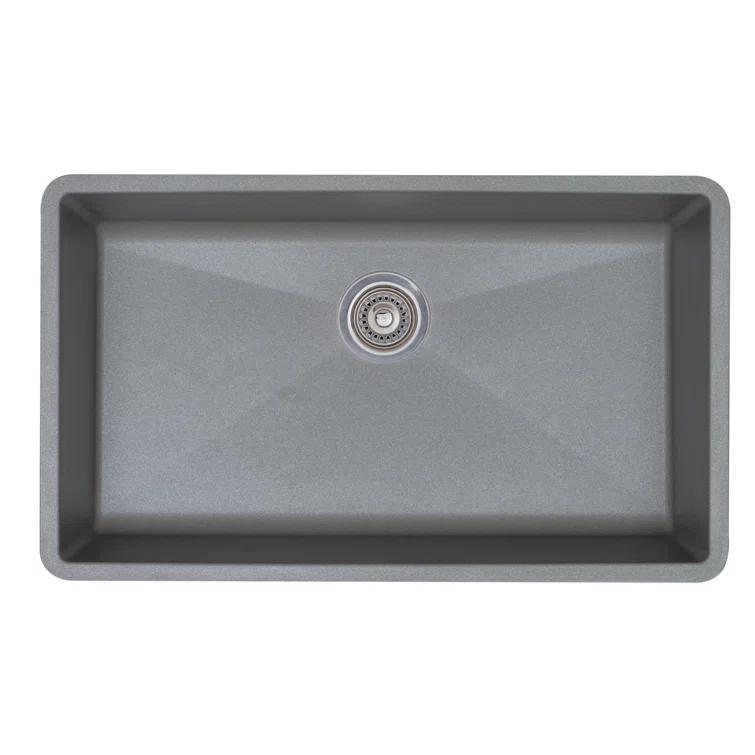 Precis SILGRANIT 32" L X 19" W Super Single Undermount Kitchen SInk
