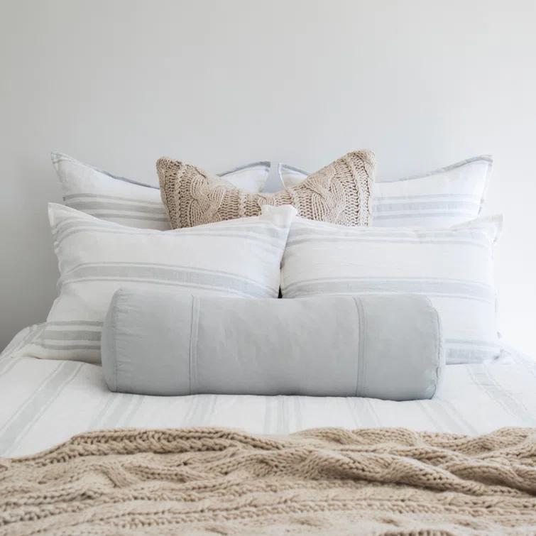 Jackson Linen Duvet by Pom Pom at Home - Cream and Gray / Queen