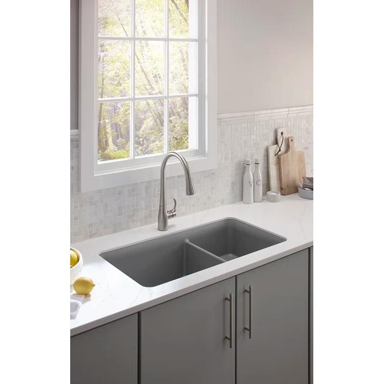 Cairn® 34" L x 18" W Double Basin Undermount with Accessories