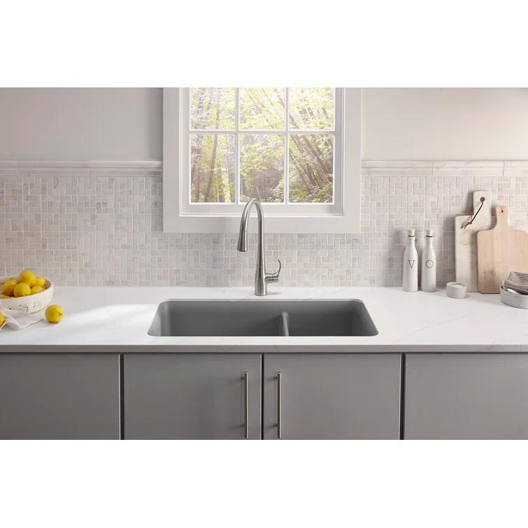 Cairn® 34" L x 18" W Double Basin Undermount with Accessories