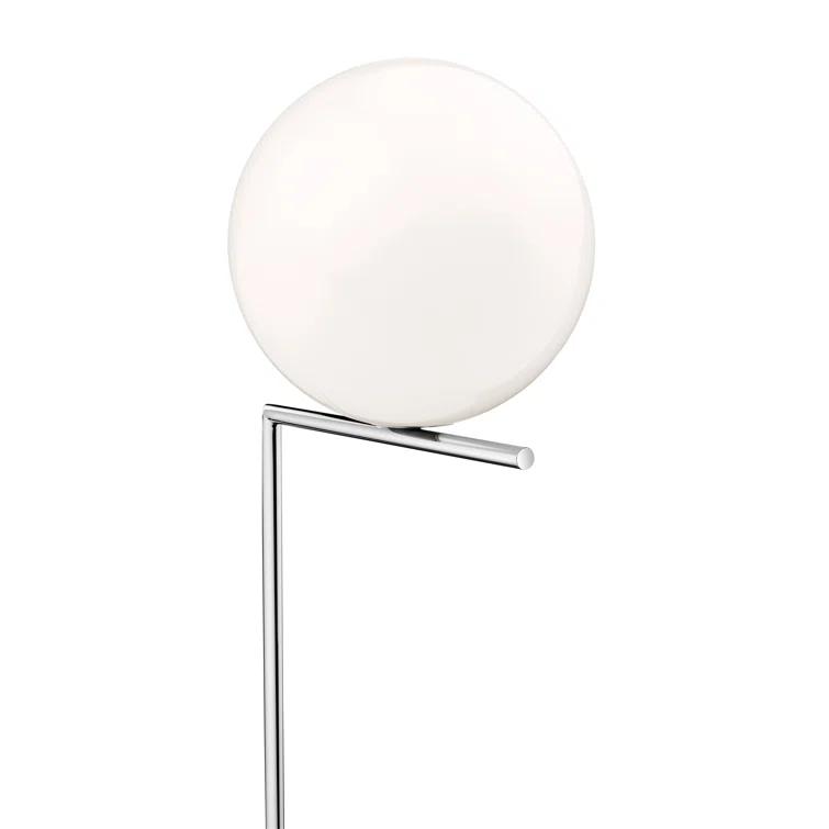 Elegance Unveiled 53" Black & Chrome Floor Lamp with Glass Globe