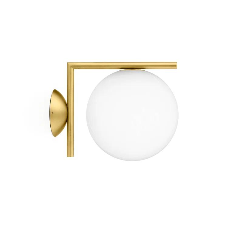 Large Brass Dimmable Direct Wired Sconce