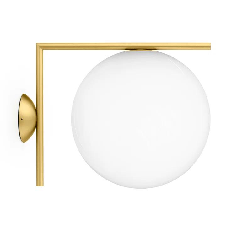Large Brass Dimmable Direct Wired Sconce