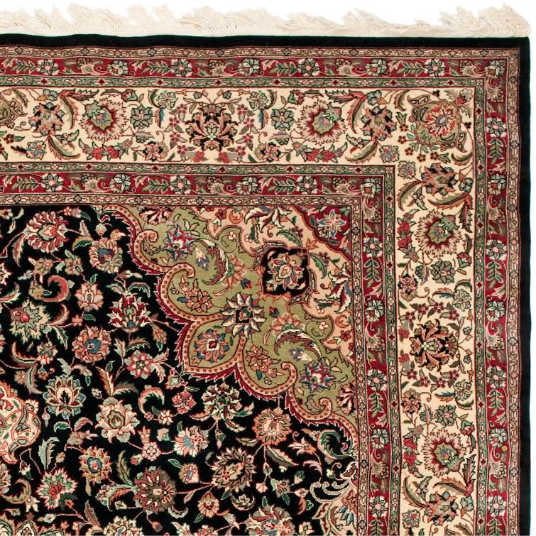 Royal Kerman Wool Pile Oriental Rug in Ivory/Brown/Black