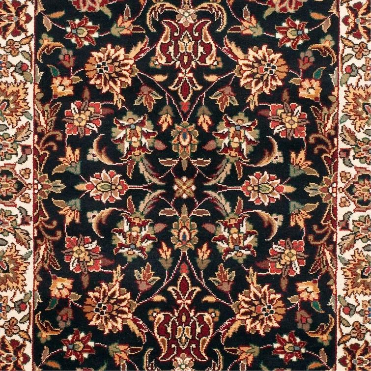 Royal Kerman Wool Pile Oriental Rug in Ivory/Brown/Black