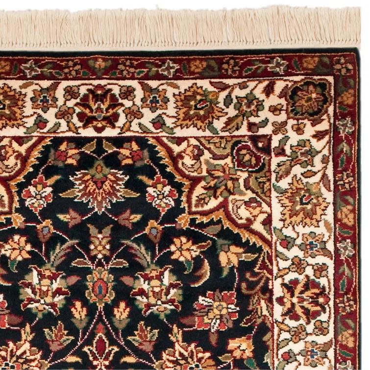 Royal Kerman Wool Pile Oriental Rug in Ivory/Brown/Black