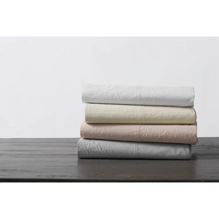 Organic Crinkled Percale Sheet Set