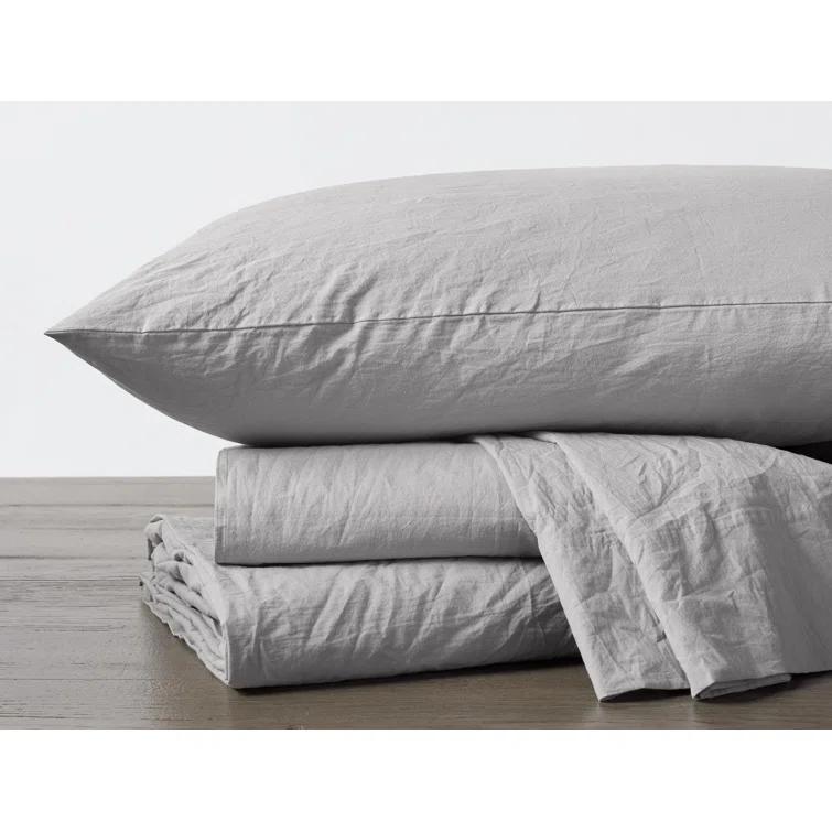 Coyuchi Organic Crinkled Percale 100% Cotton Sheet Set
