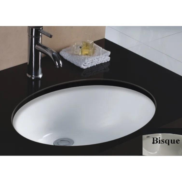 Wells Sinkware RTU1916-6B Wells Sinkware Rhythm Series 15.75'' Ceramic Oval Bathroom Sink with Overflow