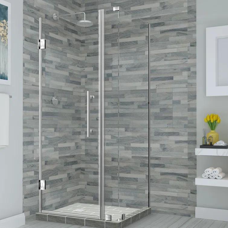 Aston Bromley 34.25" x 72" Rectangle Hinged Shower Enclosure SEN967EZ-SS-342836-10