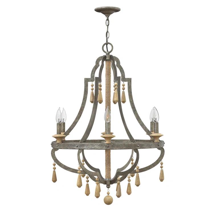 6 - Light Fabric Empire Chandelier