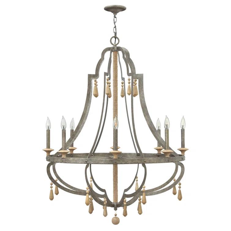 6 - Light Fabric Empire Chandelier