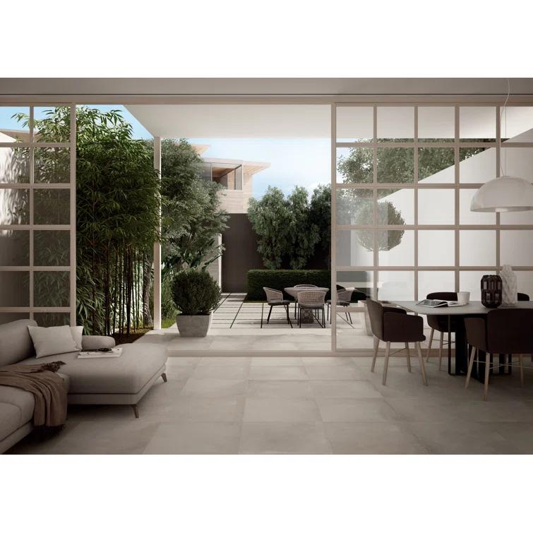 Borigni™ 35" x 35" Porcelain Concrete Look Wall & Floor Tile