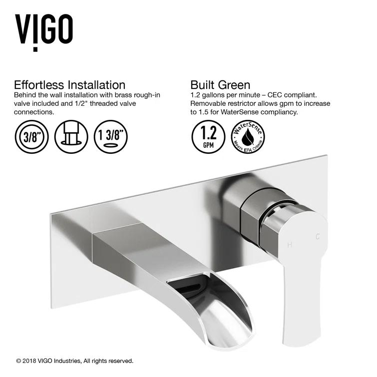 Cornelius 3" H Single Handle WaterSense Wall Mount Bathroom Faucet