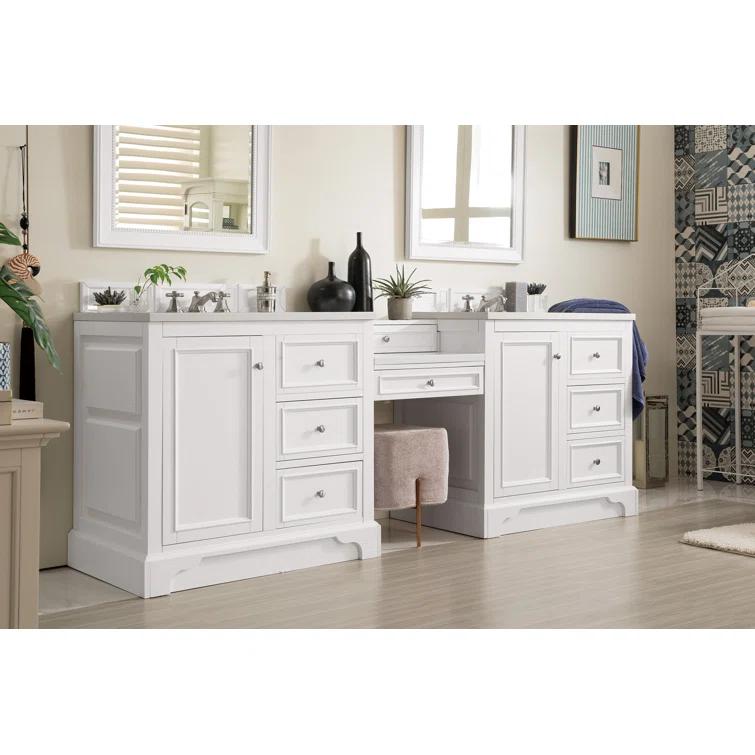 James Martin Vanities 825-V94-Du-Car De Soto 94" Free Standing Double Vanity Set - White