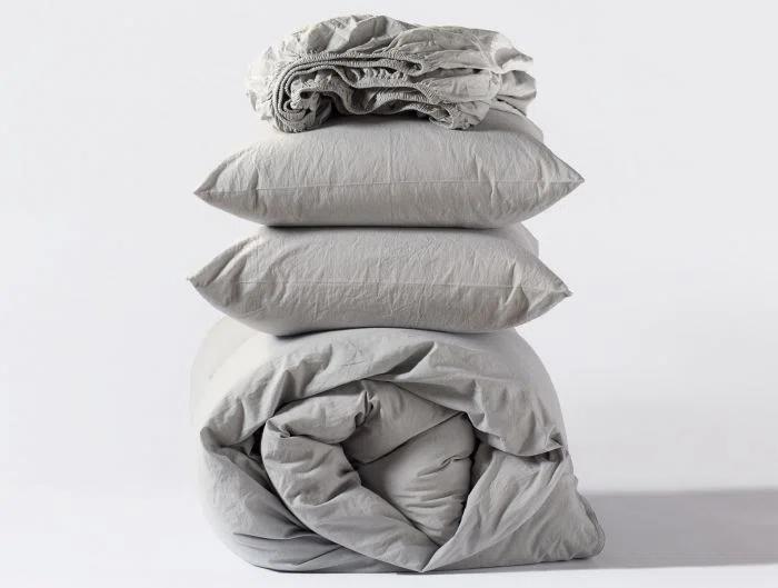 Coyuchi Organic Crinkled Percale 100% Cotton Sheet Set