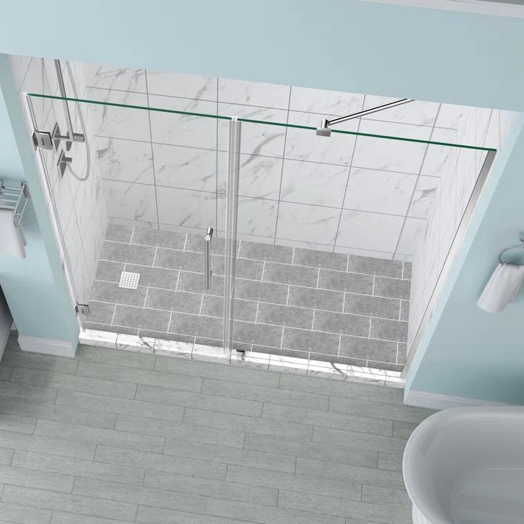 Belmore 72" x 72" Hinged Frameless Shower Door