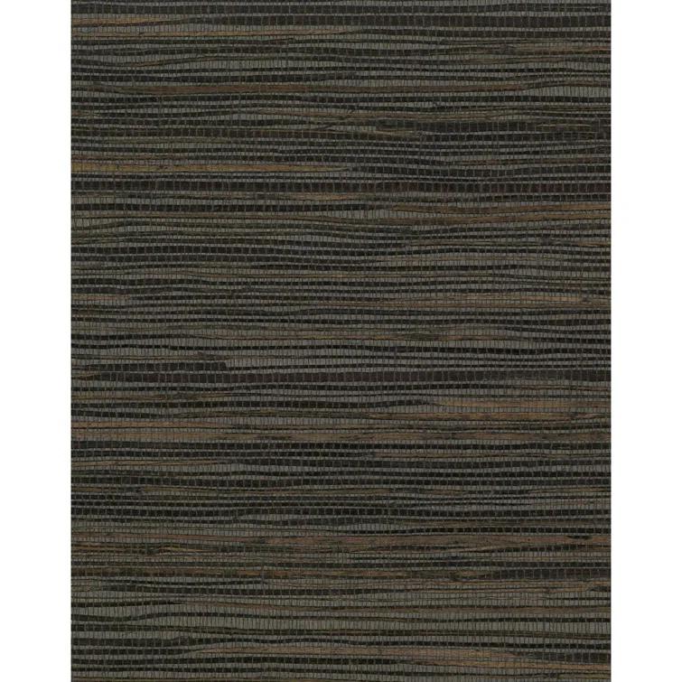 Charcoal Grasscloth Removable Washable Wallpaper Double Roll