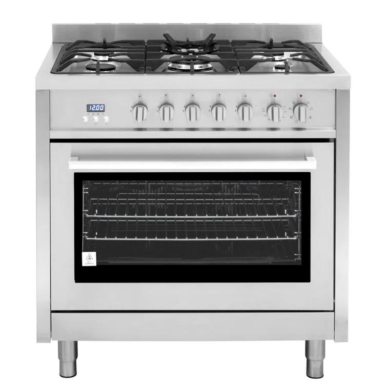 F965 Series 36 in. Stellar Collection 3.8 cu. ft. Dual Fuel Range, 5 Sealed Burners, 8 Function Convection Oven in Stainless Steel
