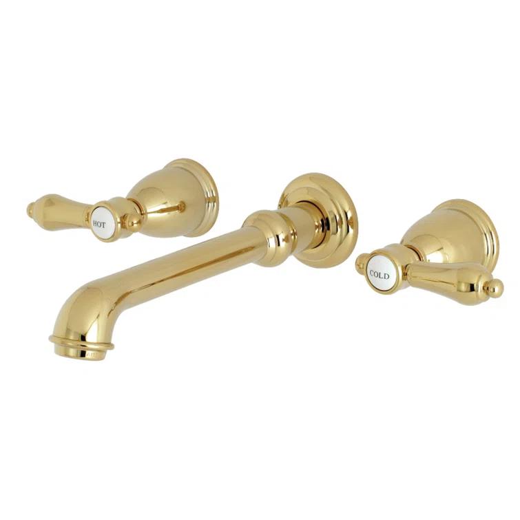 Kingston Brass KS7122BAL Kingston Brass Heirloom Two-Handle 3-Hole Wall Mount Bathroom Faucet