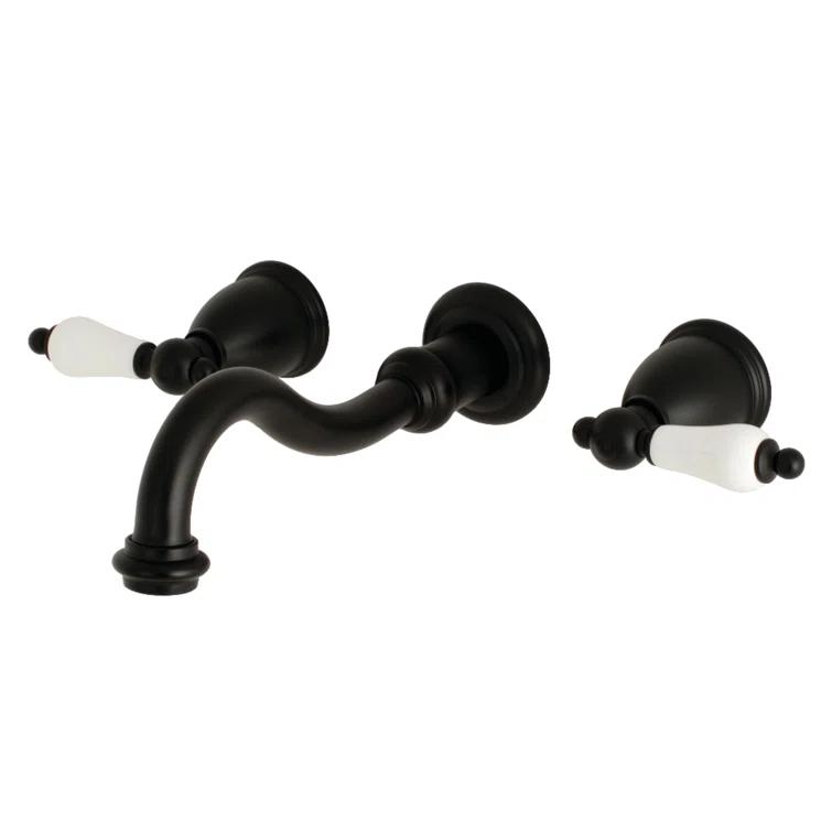 Kingston Brass Vintage Two-Handle 3-Hole Wall Mount Bathroom Faucet