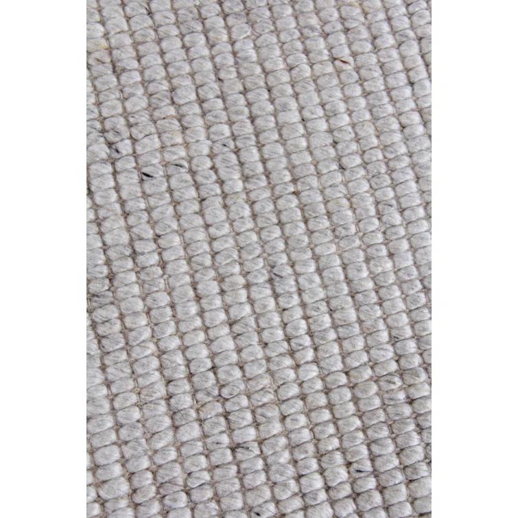 Hesse Hand-Loomed Polyester/Cotton Light Silver Area Rug