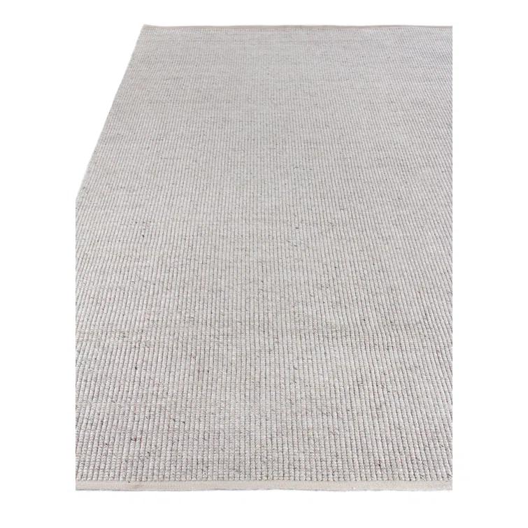 Hesse Hand-Loomed Polyester/Cotton Light Silver Area Rug