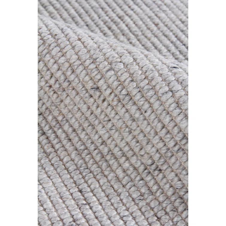 Hesse Hand-Loomed Polyester/Cotton Light Silver Area Rug