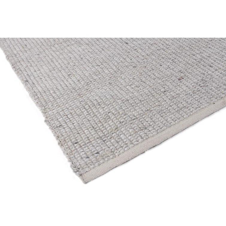 Hesse Hand-Loomed Polyester/Cotton Light Silver Area Rug