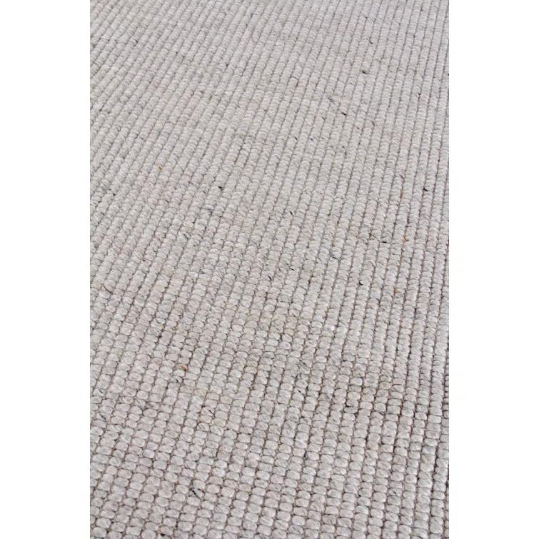 Hesse Hand-Loomed Polyester/Cotton Light Silver Area Rug