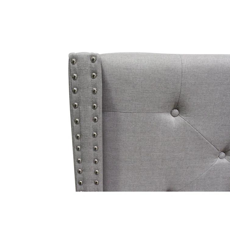 Anthelme Upholstered Wingback Bed