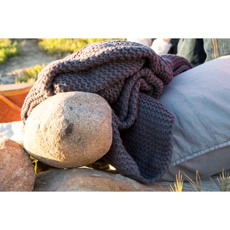 Trestles Chunky Knit Throw by Pom Pom at Home - Midnight