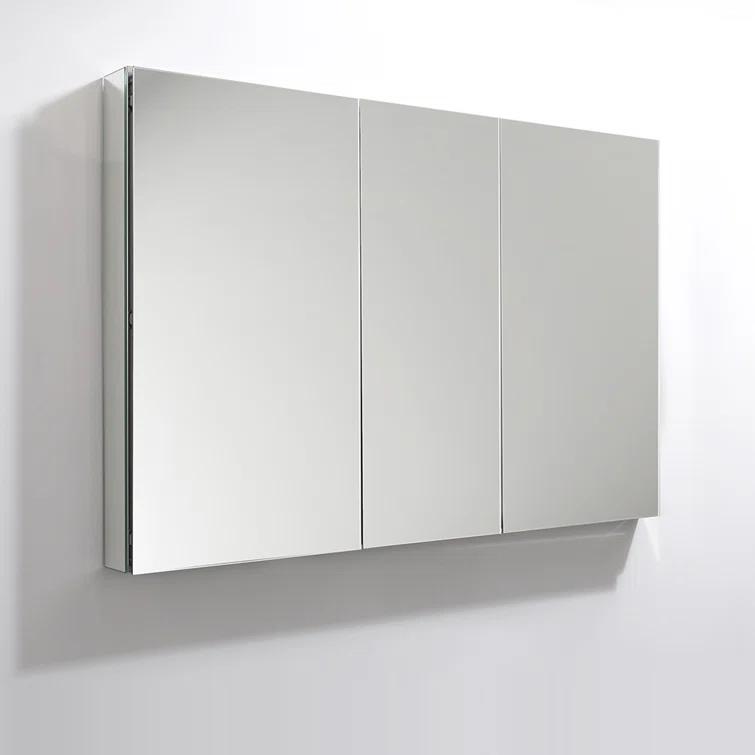 Senza Recessed/Surface Mount Rectangular Frameless Bathroom Medicine Cabinet