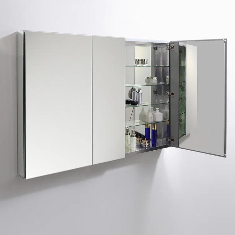 Senza Recessed/Surface Mount Rectangular Frameless Bathroom Medicine Cabinet