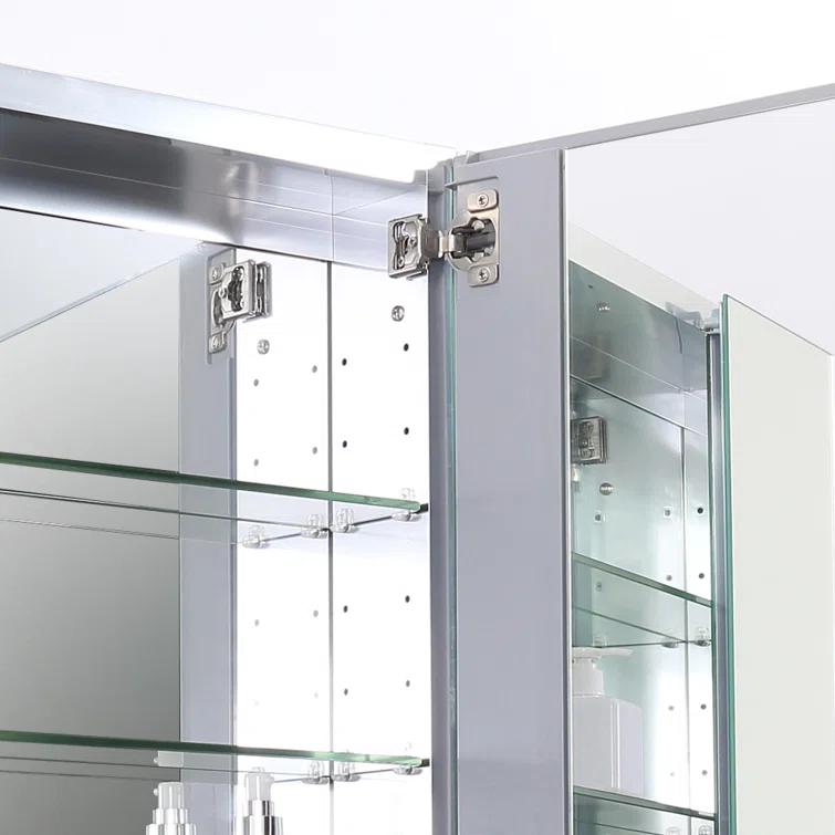 Senza Recessed/Surface Mount Rectangular Frameless Bathroom Medicine Cabinet