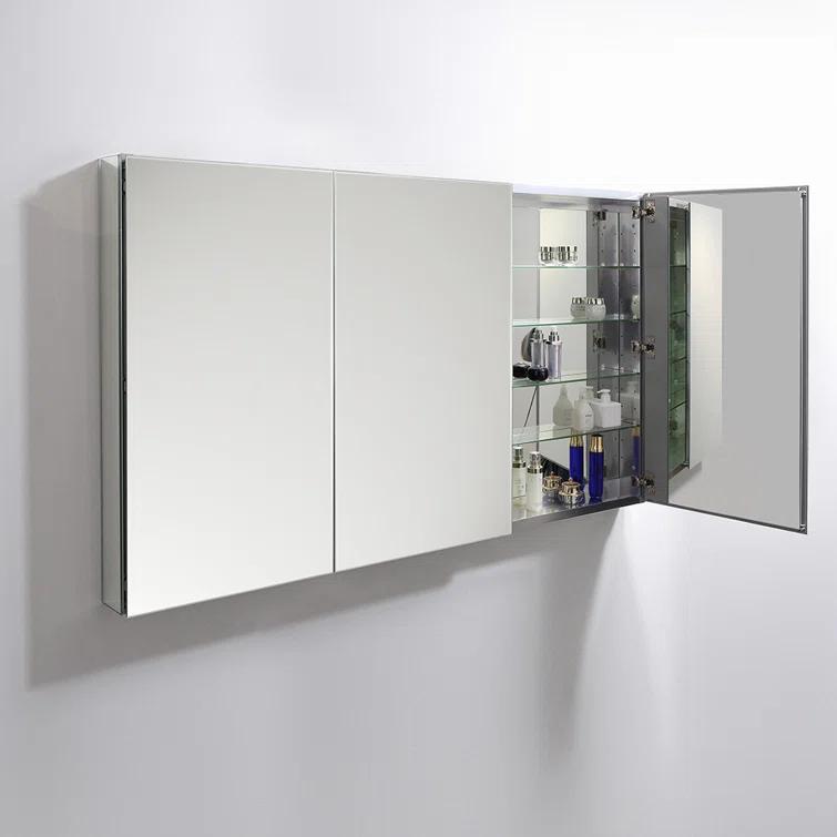 Senza Recessed/Surface Mount Rectangular Frameless Bathroom Medicine Cabinet