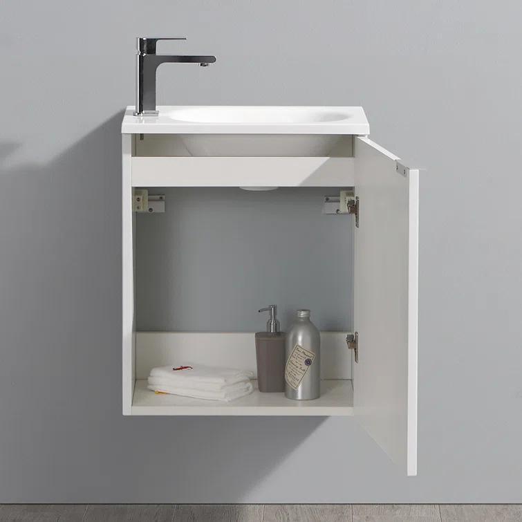 Valencia 20" Wall Mount Single Sink Bathroom Vanity with Top and Sink (Faucet Not Included)