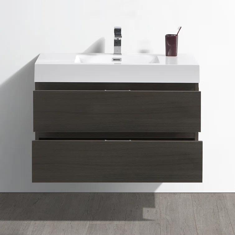 Valencia 36" Wall Mount Single Sink Bathroom Vanity with Top and Sink (Faucet Not Included)