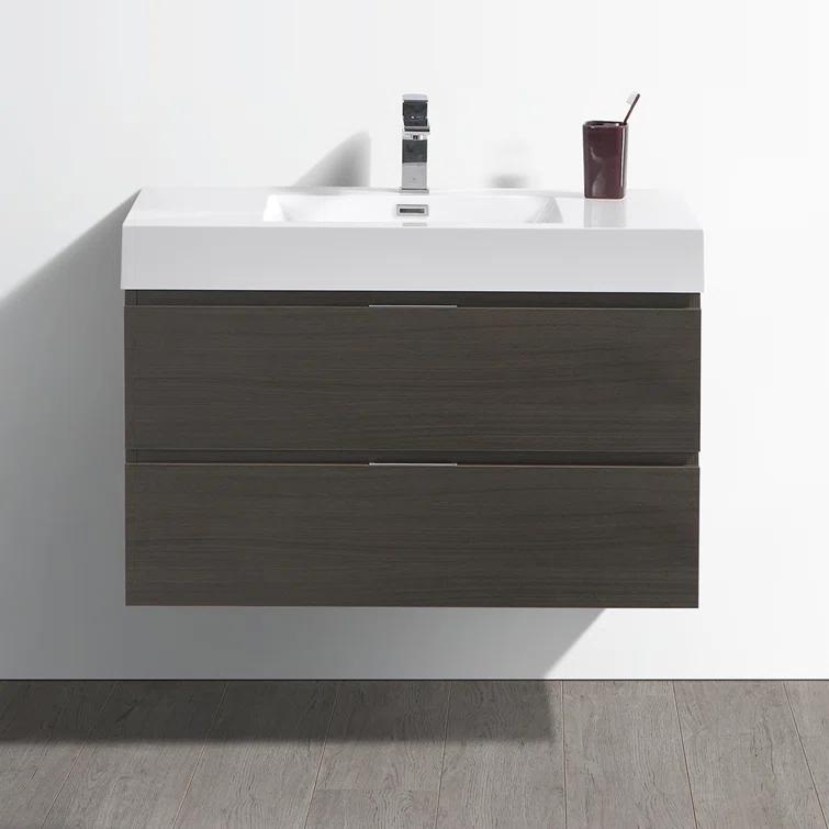 Valencia 36" Wall Mount Single Sink Bathroom Vanity with Top and Sink (Faucet Not Included)