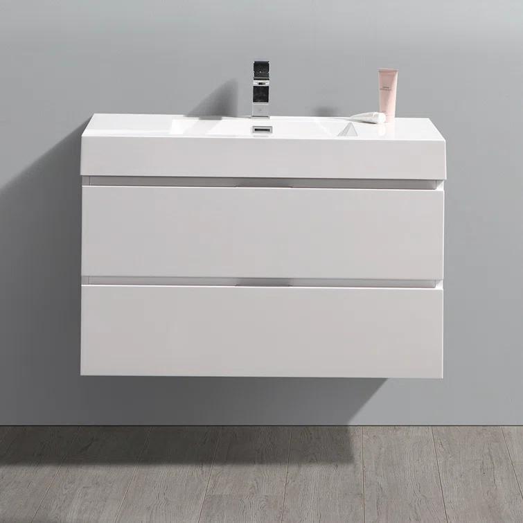 Fresca Valencia 36" Wall Mount Single Sink Bathroom Vanity with Top and Sink (Faucet Not Included)