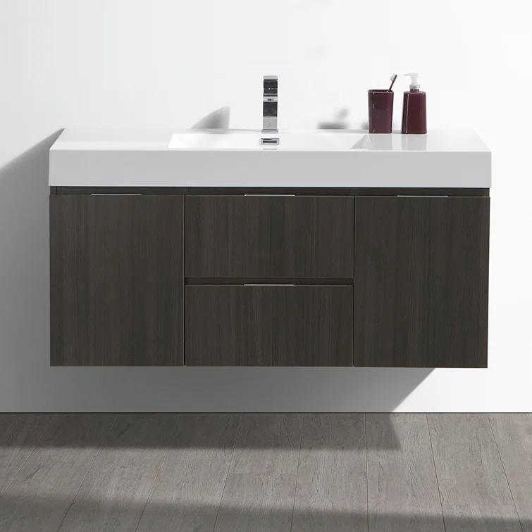 Valencia 48" Wall Mount Single Sink Bathroom Vanity with Top and Sink (Faucet Not Included)