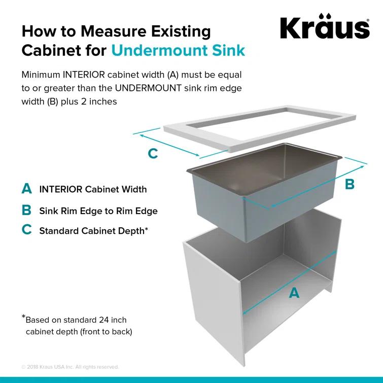 KRAUS Standart PRO™ Undermount 16 Gauge Stainless Steel Kitchen Sink