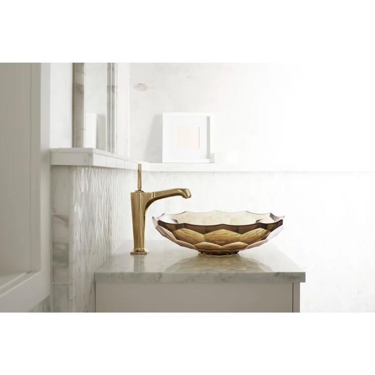 Kohler Briolette, Artist Editions Oval Faceted Glass Bathroom Vessel Sink