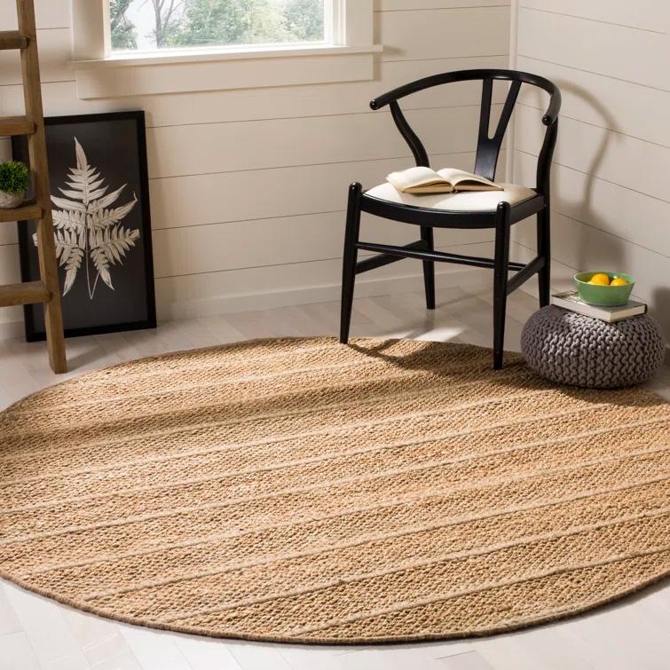 Natural Fiber NF550 Hand Woven Indoor Area Rug - Natural/Light Grey - 6'x6' - Safavieh.