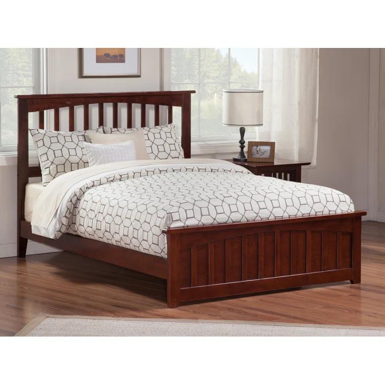Mission Low Profile Solid Wood Platform Bed with Matching Footboard