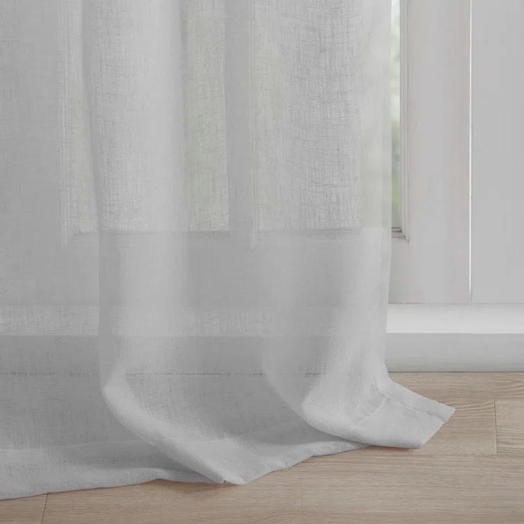Madison Park Rosette Floral Embellished Cuff Tab Top Solid Single Curtain Panel