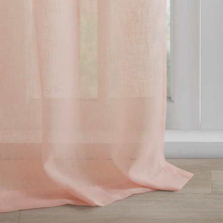 Madison Park Rosette Floral Embellished Cuff Tab Top Solid Curtain Panel